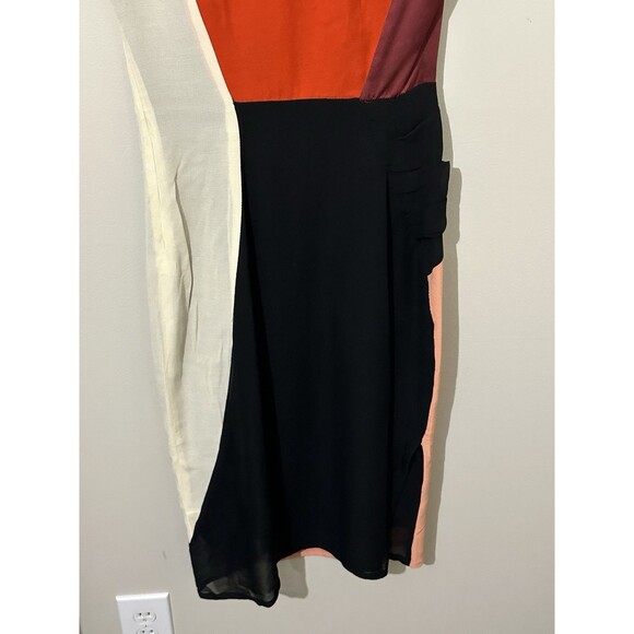 Dries Van Noten 100% Silk Midi Sleeveless Dress Size‎ 6 Lena Dunham Colorblock - Picture 8 of 14